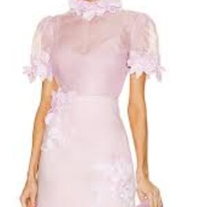 Elegant Pink Floral Lace Top and Skirt Set